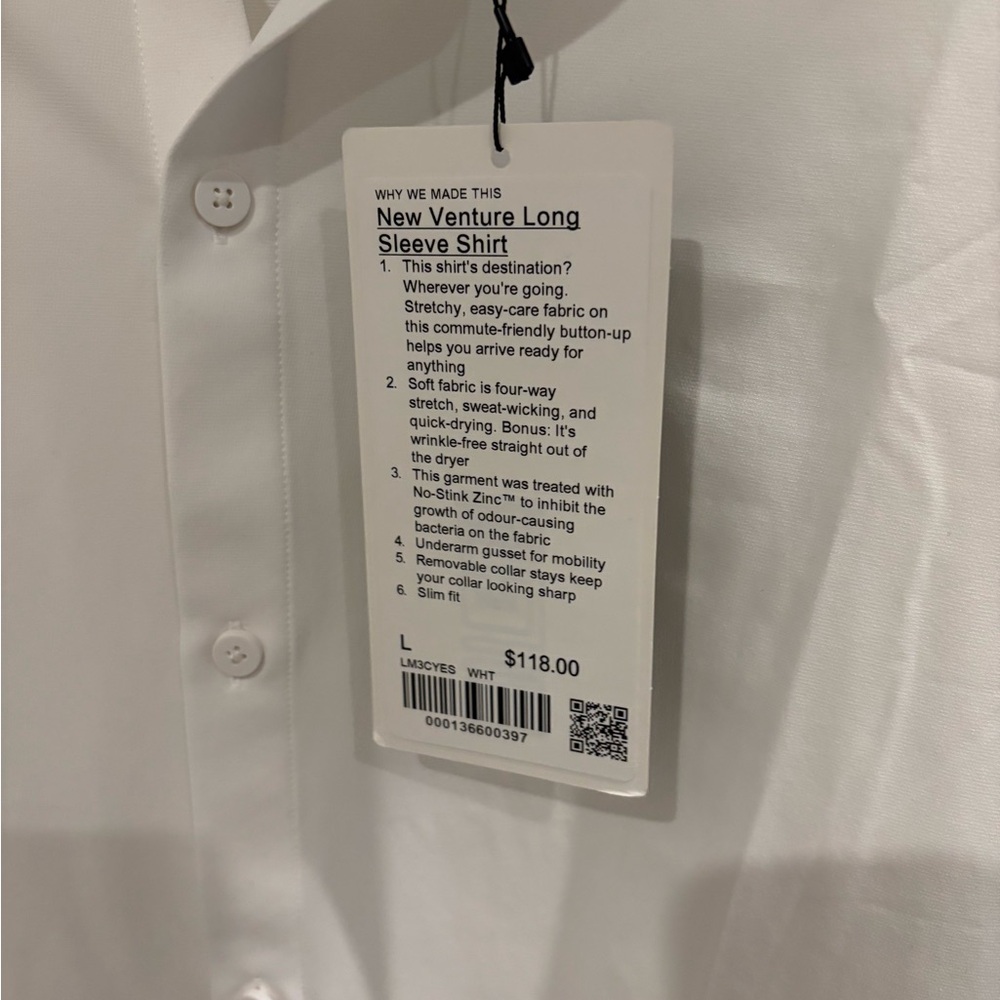 Lululemon Athletica Classic White Dress Shirt New Venture - Picture 2 of 4
